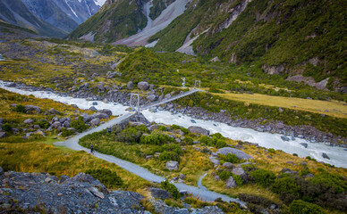 Fototapeta premium bridge in the hooker valley