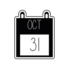 Halloween day calendar icon. Scary day - Vector
