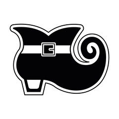 Isolated green witch shoe icon. Hallowee season icon - Vector