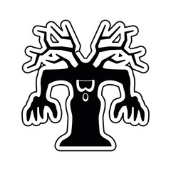 Isolated scary dry tree icon. Halloween season icon - Vector