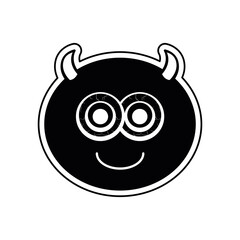 Isolated devil face cartoon. Halloween season icon - Vector