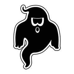 Isolated ghost cartoon. Halloween season cartoon - Vector