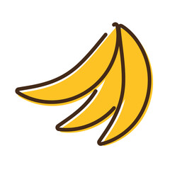 fresh bananas fruits line and fill style icon