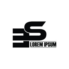 Letter ES simple monogram logo design vector