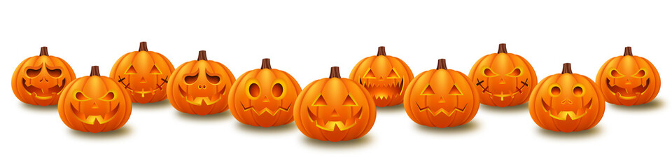 Halloween pumpkins. Vector Jack O' Lantern