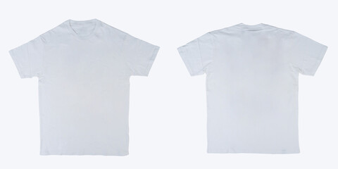 Blank T Shirt color black template front and back view on white background