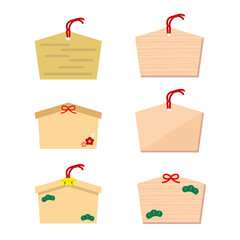 絵馬のイラスト素材セット