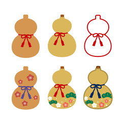 ひょうたんのイラスト素材セット