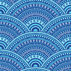 Ethnic circle shapes seamless geometric pattern.