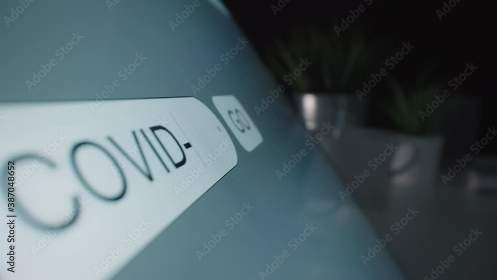 Canvas Prints motorized moving shot of searching information on covid 19, shot with macro probe lens