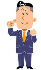 充実した笑顔の若手ビジネスマン_全身
