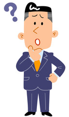 疑問を感じる若手ビジネスマン_全身
