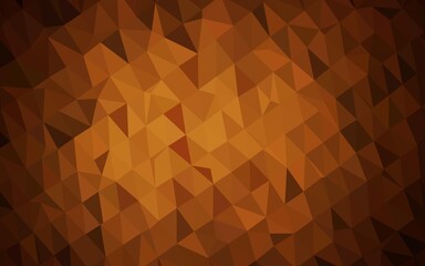 Dark Orange vector abstract polygonal cover.