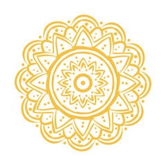 yellow mandala floral ethnicity isolated icon
