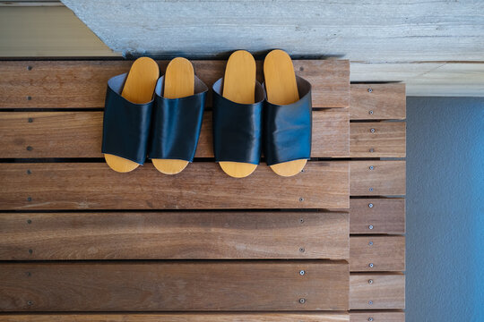 Japanese sandals outside a door