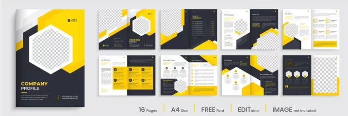 Fotobehang Brochure template layout design, minimal multipage business brochure template design, annual report, corporate company profile, editable template layout. © vectortype