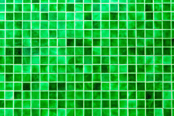 Pattern of Green mosaic tiles on the wall  texture background