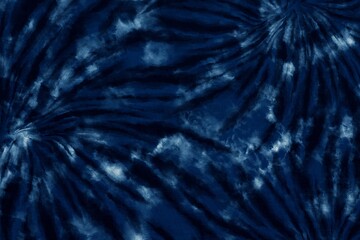 Obraz premium Indigo Blue Shibori Tie dye fabric texture pattern. White and Blue colors.