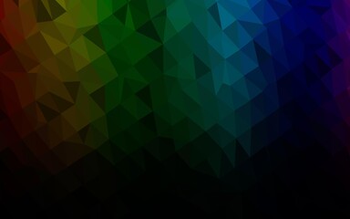 Dark Multicolor, Rainbow vector abstract polygonal texture.