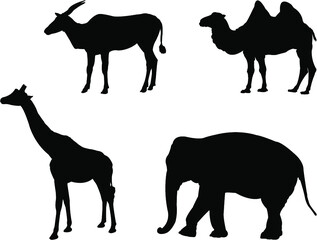 wild animals silhouettes