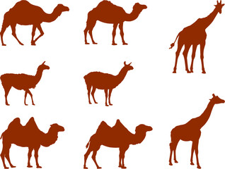 set of safari animals silhouettes