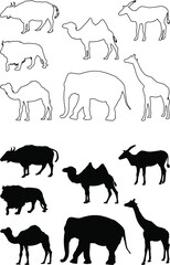 wild animals silhouettes