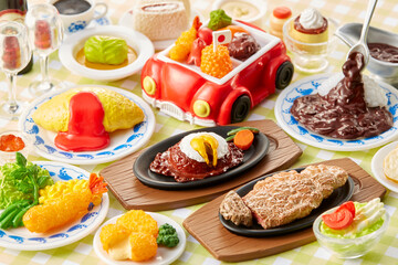 精巧に作られているミニチュア食品---洋食屋さんのメニュー一覧