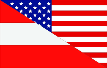 usa and austria flag