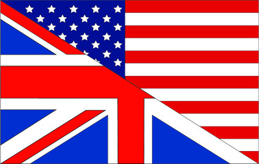 Fototapeta na wymiar american and british flag