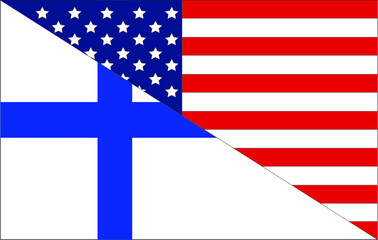 usa and finland flag