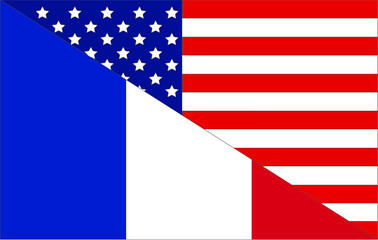 Fototapeta premium american and french flag