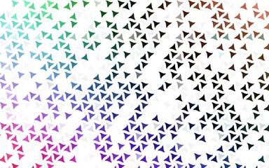 Light Multicolor, Rainbow vector seamless texture in triangular style.
