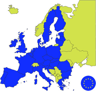 recommend clip art: map of continent with eu flag