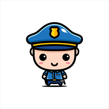 cute police character vector design