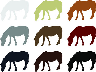 collection of horses silhouettes
