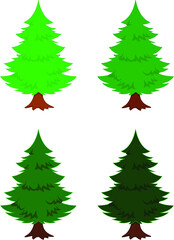 set of christmas trees