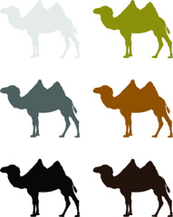 camels silhouettes set