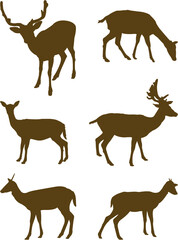 deer silhouette set