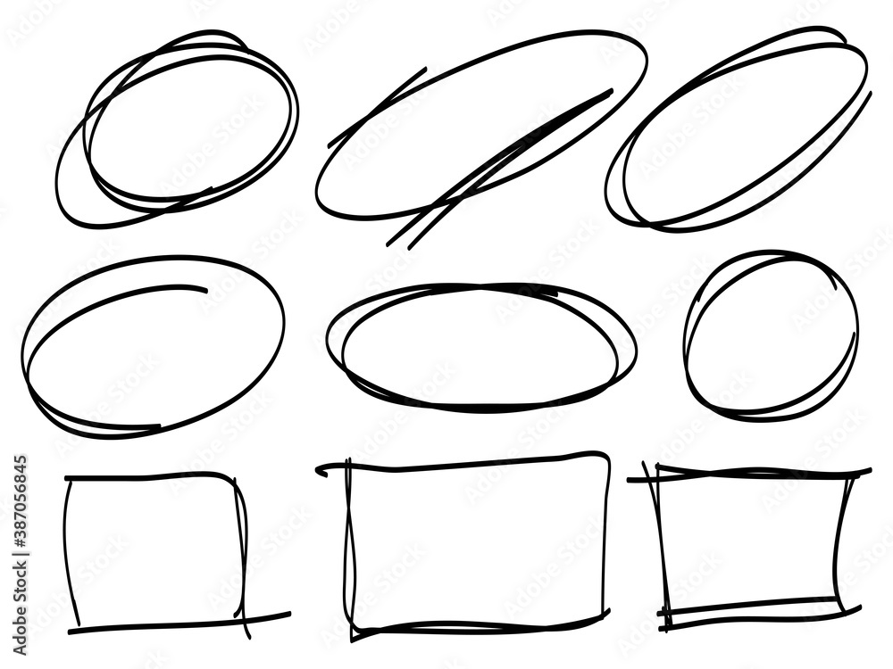 Poster hand drawn scribble line circles. doodle circular for message note mark design element. vector illus