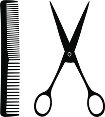 scissors and comb