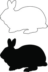 illustration of a silhouette of rabbit