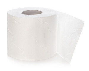 Toilet paper isolated on white background.