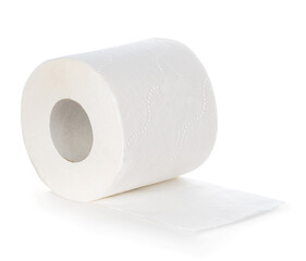 Toilet paper isolated on white background.
