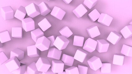 pink marshmallow  cubes abstract pink background
