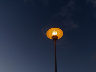 view of Lamppost on the Pedregalejo Beach at dusk