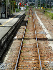 Obraz premium JR和歌山線の単線レール