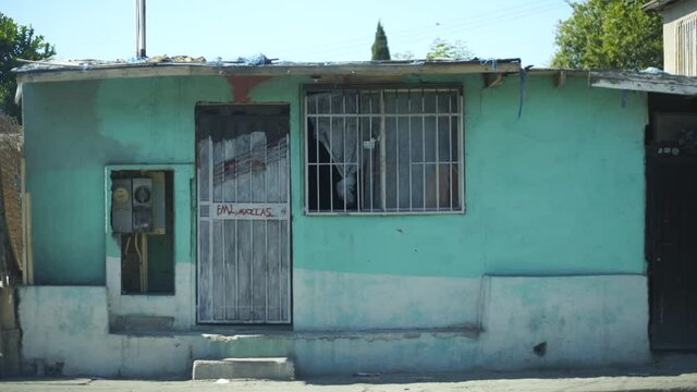 Old Poor House At Tijuana Mexico, Mexican Style Of Living At Rural Or Low Range Budget.