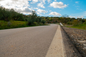 Fototapeta na wymiar Low Angle view of Road to Setenil de Las Bodegas