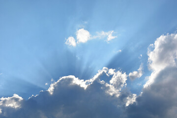 Sunset time in the city, sky light, clouds