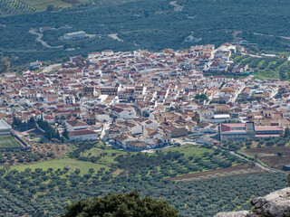 Panoramic view from the top of the city of Antequera in Spain